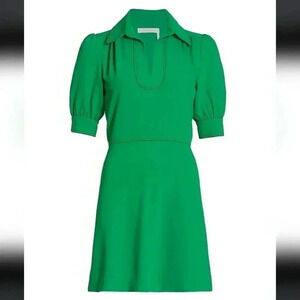 NWT See by Chloe Wo Puff Sleeve Minidress in Lively Pine
